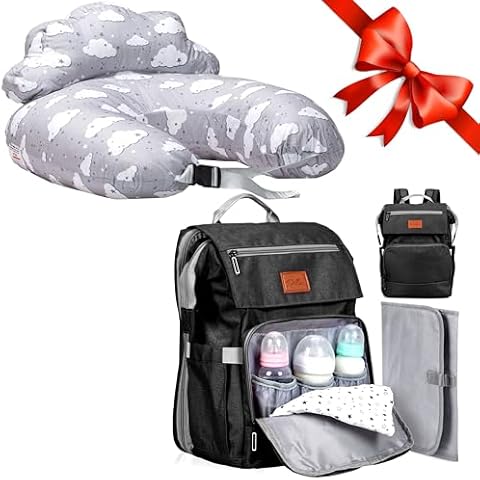 PILLANI Baby Shower Gifts: Nursing Pillow for Breastfeeding & Diaper Bag - Baby Registry Search Cover