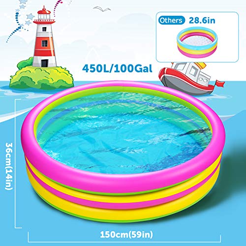 Joyjoz-Piscina-Hinchable-para-Ninos-150-cm-36-cm-Piscina-para-Infantil-Piscina-Jardin-Juguetes-de-Verano-para-Juegos-de-Agua-al-Aire-Libre-e-Interior