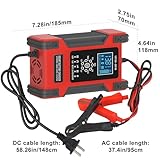 MOUDENSKAY 12A Car Battery Charger 12V 24V Automatic Trickle Battery Charger for LiFePO4,Lead-Acid, AGM,Gel Battery,Car,Motorcycle(12V/12A 24V/6A) - Image 2