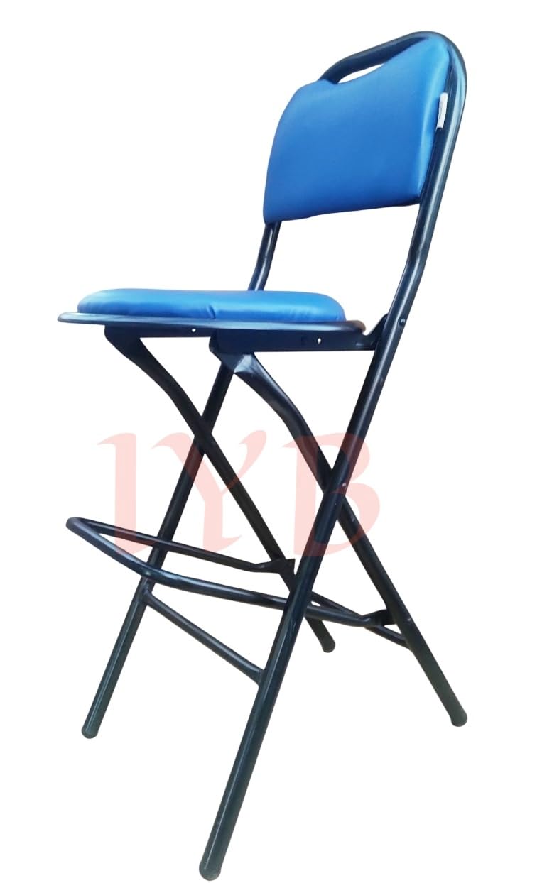 IYB® 25-Inch Heavy Duty Folding Chair | Strong & Sturdy | Padded Seat with Footrest | Kitchen, Bar, Office, Home, Garden, Breakfast Chair (Blue)-image-41