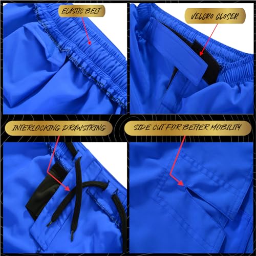 Roar Kids Mixed Martial Arts MMA Shorts BJJ Cross Training Gym Boxing Grappling Kickboxing Muay Thai Workout Shorts (US, Alpha, Large, Regular, Blue)4