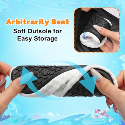Image of LeIsfIt Kids Water Shoes Girls Boys Quick Dry Aqua Socks Breathable Swim Shoes Non-Slip Barefoot Socks for Beach Surf