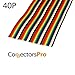 Pc Accessories - Connectors Pro IDC 40P 10 Feet Rainbow Color Flat Ribbon Cable for 2.54mm 0.1