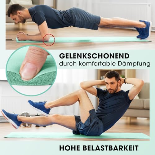 #DoYourFitness x World Fitness | Fitnessmatte 'Yogini' | 183x61x1cm | Phthalatfrei & rutschfest | Gymnastikmatte ideal für Yoga, Pilates, Fitness, Outdoor im Studio & zu Hause | Türkis