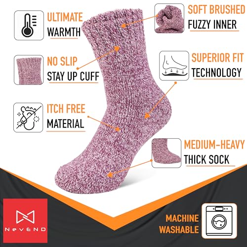 NevEND 3/6 Pairs Women's Wool Merino Winter Thermal Boot Thick Insulated Heated Mini Crew Socks3