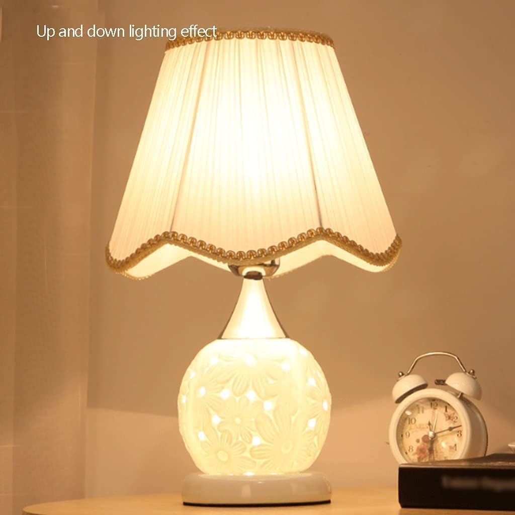 Nachttischlampe Moderne Tischlampen, Keramik-Tischlampe mit Stofflampenschirm, Nachttischlampen für Schlafzimmer, Bauernhaus-Tischlampe Tischlampe