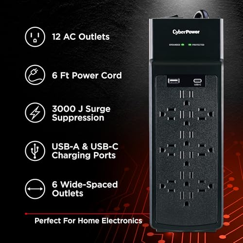 CyberPower CSP1206UC Protector eléctrico miniatura 3