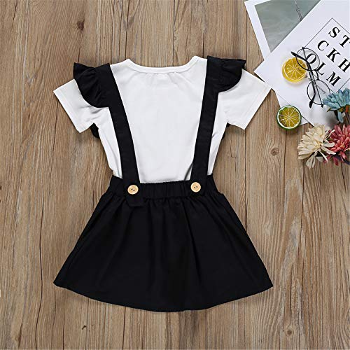 I3CKIZCE 2 STKS Peuter Baby Meisjes Pasen Jurk Set Korte Mouw Ruches T-Shirt + Bonny Grappige Print Jarretelrok Kleine… - Image 4