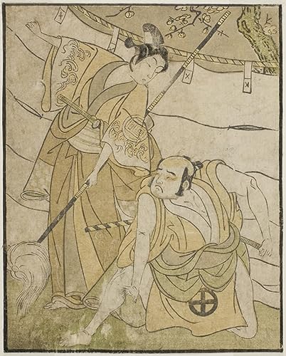 Decoración de salones con lienzo japonés de Katsukawa Shunsho: mural de 60x90 cm