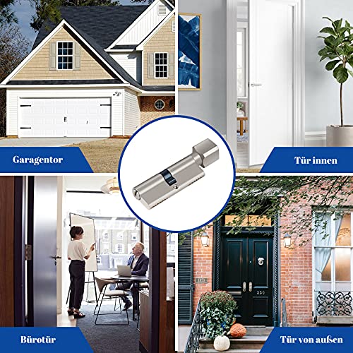 Hengsong Zylinderschloss 40/40,Schließzylinder mit Knauf,Profil-Knaufzylinder,Zylinder 40/40...