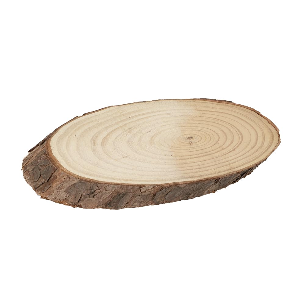 Tranche De Bois Sapin Avec écorce – 24-25cm X 12-14cm, épaisseur 2cm, Plateau Décoratif, Base Créative, Naturel