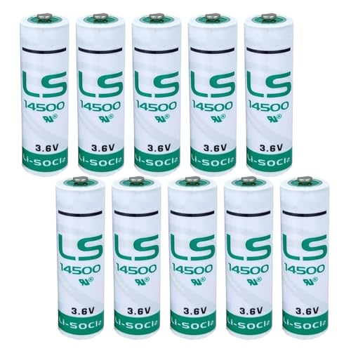 Meewellvetry (10-Pack) LS 14500 Battery for LS14500 3.6V AA Battery Applied for Special Testing Electronic Equipment 2600mah (10PCS)