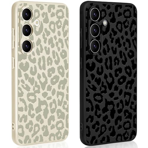 Ciciber Ttusy 2 Stück Hülle für Samsung Galaxy S23 Handyhülle Silikon mit Muster Leopard Matte Case Stoßfest Dünn Ästhet...