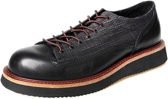 Men's Casual Leather Shoes Comfortable Lightweight Brown Lace-ups Rubber Soft Sole Shoes Shock Absorption Cushioning Round Toe Fashion Wear Low Top Shoes(D,9.5)
