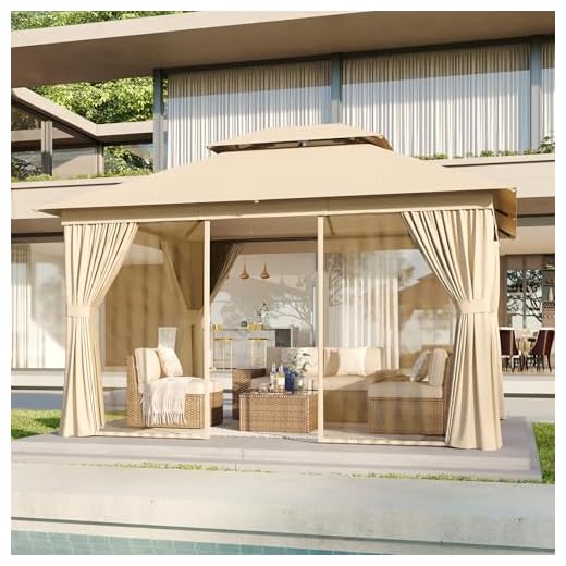 Best umbrella new features Versatile Outdoor Patio Gazebo with Netting