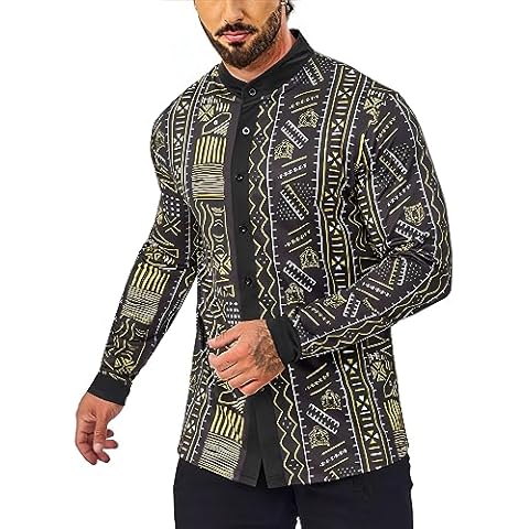 OYOZONE Men's Luxury African Print Shirt Cover