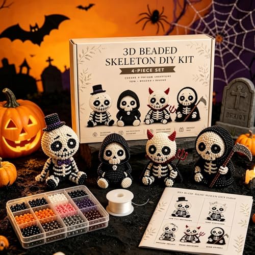 Cuentas de esqueleto 3D para manualidades de Halloween en casa 3