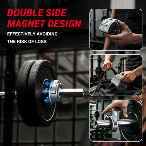 Image of Keppi Fitness Barbell Clamps 2 Inch, Open Collar Magnetic Aluminum for Gym