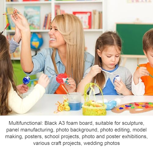 BAIFULAI 18 Stück Schaumstoffplatte A3 Schwarz, 420×297×5mm schaumstoffplatten, Foam Board Dicke 5 mm, Schaumstoff Boards, Schaumstoffkernplatte für Eva-Schaum Blatt DIY-Projekte Verzierung