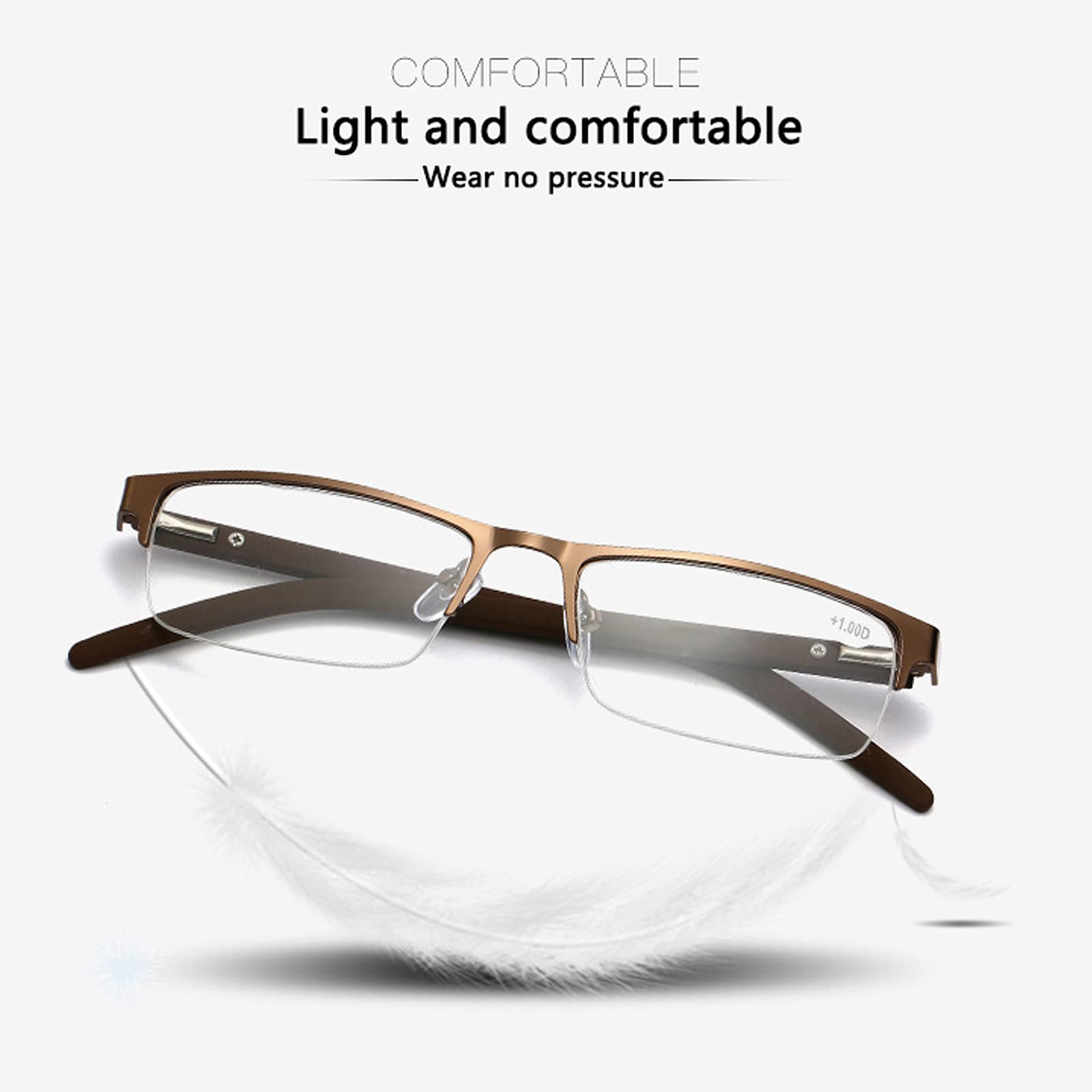 DZQUY Receta de Negocios Gafas Retro Gafas de Lectura aleación de Titanio no esféricas de Capa Lentes recubiertas adecuadas para Uso frecuente del Ordenador Tablet TV,3 Pack Mixed Color,+2.00