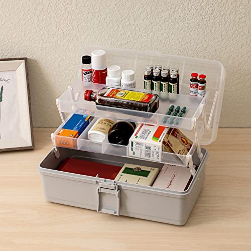 Craft Organizers And Storage Three Layer Sewing Box, 13 Inch Multipurpose Plastic Art Supply Storage Organizer/Tool Box Organizer/Hair Accessories Organizer/Craft Box With Lids #TOP4