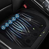 ★ [FRESCO Y CÓMODO]: este cojín fresco para el asiento del automóvil puede refrescarlo cuando está sensual y caliente. 5 ventiladores silenciosos de alta velocidad incorporados que absorben continuamente el aire acondicionado del automóvil y lo transportan a las diversas áreas de aire del cojín a través de la capa de guía de aire, creando un ambiente cómodo de verano.