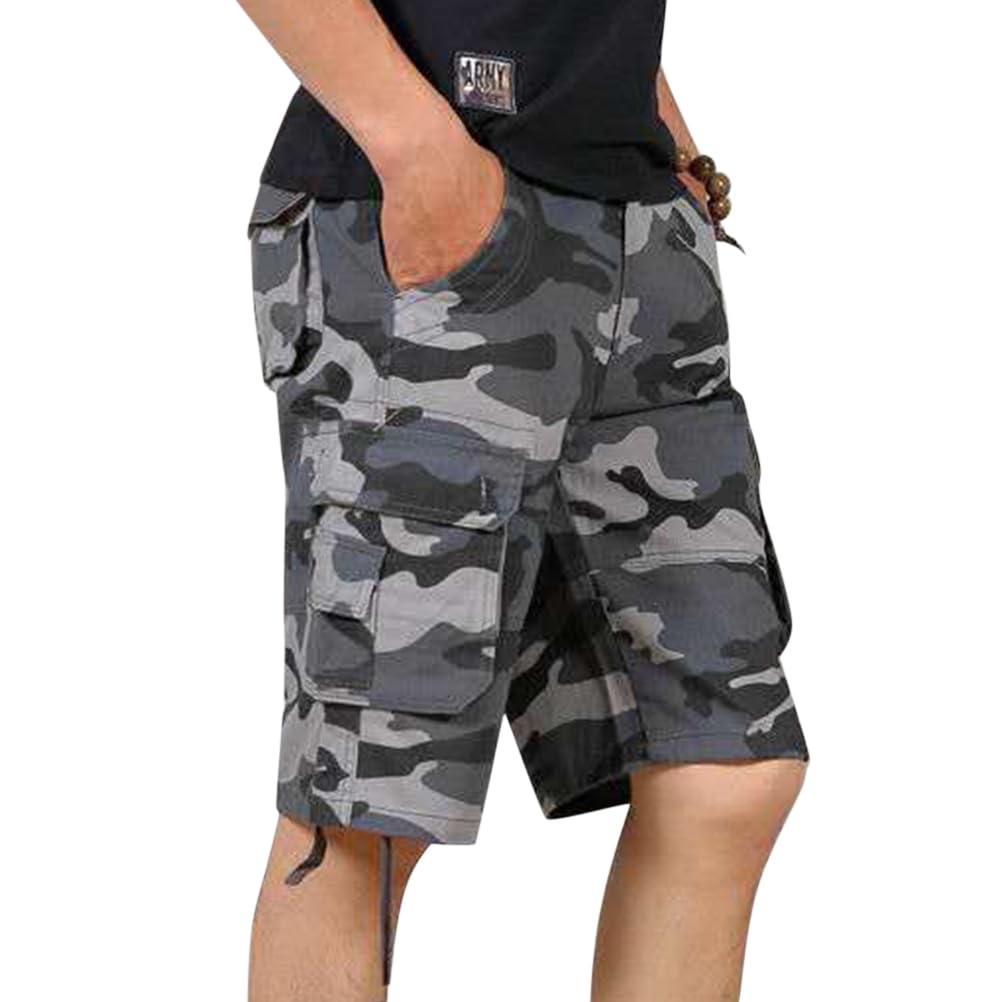 Oanviso Pantalones Cortos Camuflaje Hombres Vintage Pantalones Cortos Cargo con Bolsillos Casuales Bermuda Shorts de Trabajo Pantalones de Corte Verano Pantalón Corte Cargo Clásico