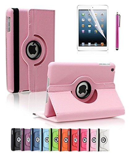 Funda de piel con atril Revesun para Apple iPad Mini conu00a0rotación 360u00b0 y patrón de mapa