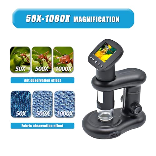Image of Digital USB Microscope 1000X Magnification 2 Inch Mini Handheld Microscope