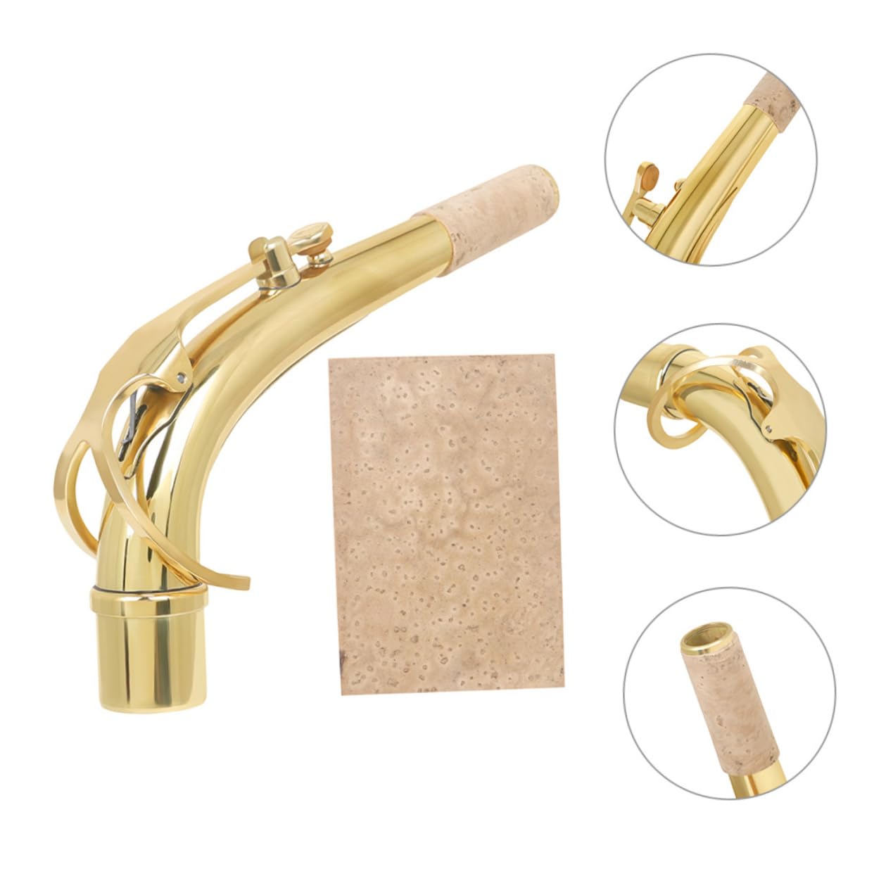 Mikinona 1 Set Sax Bend Neck Alto Tenor Saxophone Strap Saxophone Wall Mount Bocchino Sassofono Strap Sax Neck Sostituzione Sassofono Stand Sassofono Collo Sassofono Alto Sax Neck Ottone