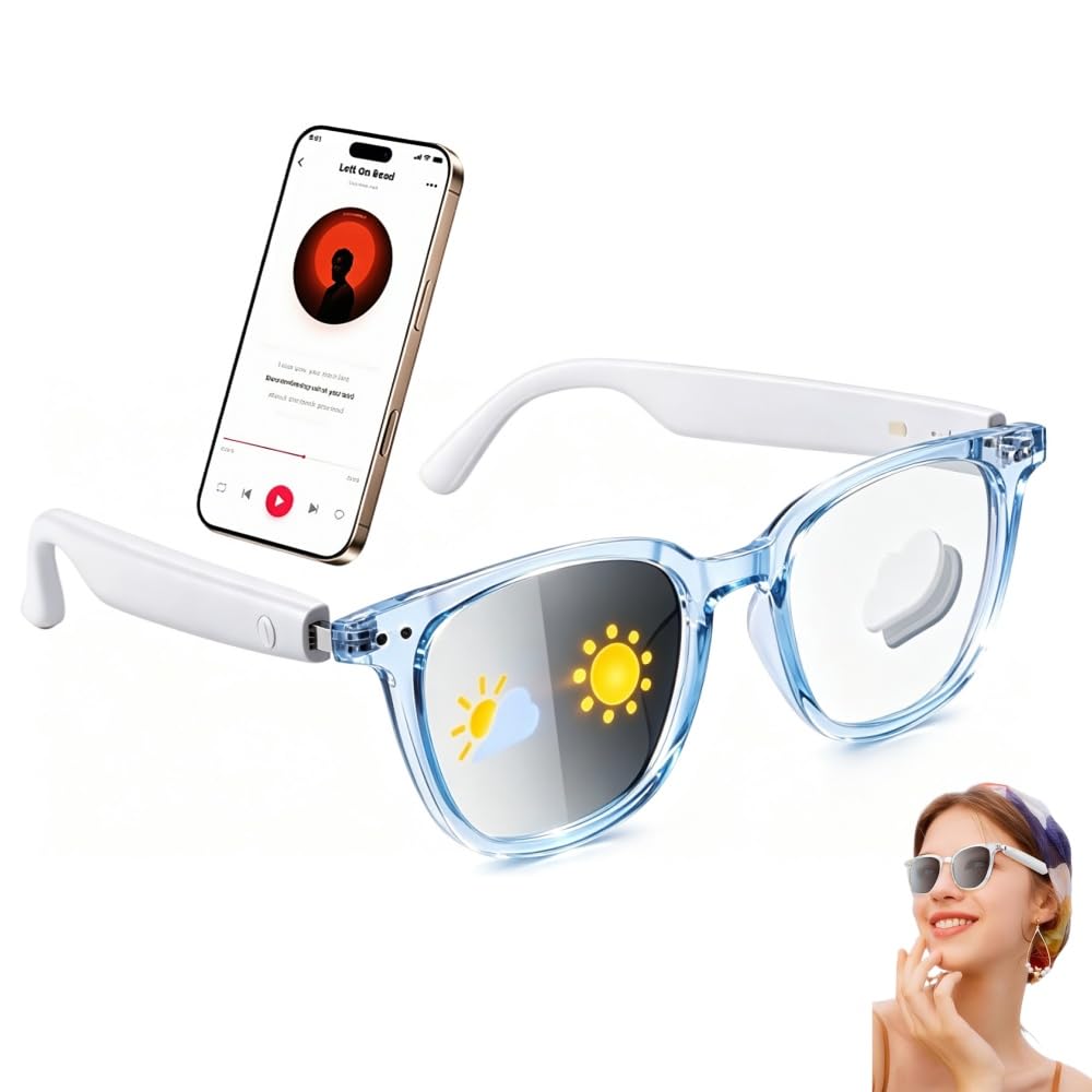 Enzemit GS07 Smart Photochromic Sunglasses, Blue Light Glasses for Men,Bluetooth 5.4, Open Ear Sound Mic & Speakers-image-42