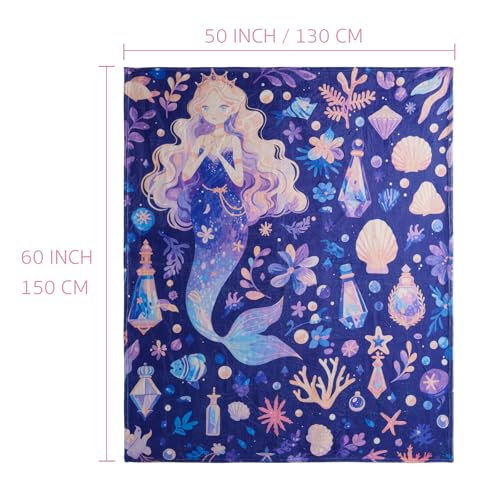 Mharbor MFB01 Mermaid Flannel Throw Blanket thumb #1