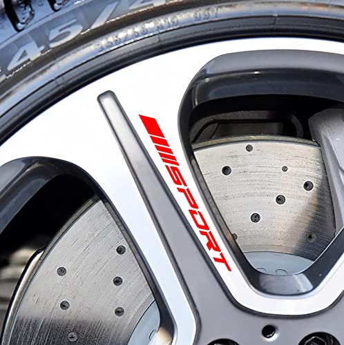 Yungeln 12 Pcs Wheel Rim Decal Stripes Car Decals,Auto Racing Sport Logo Decals Waterproof Wheel Stripe Car Rim Stripes For 18-21 Inch Wheels Tire Rim Safety Decoration #TOP3