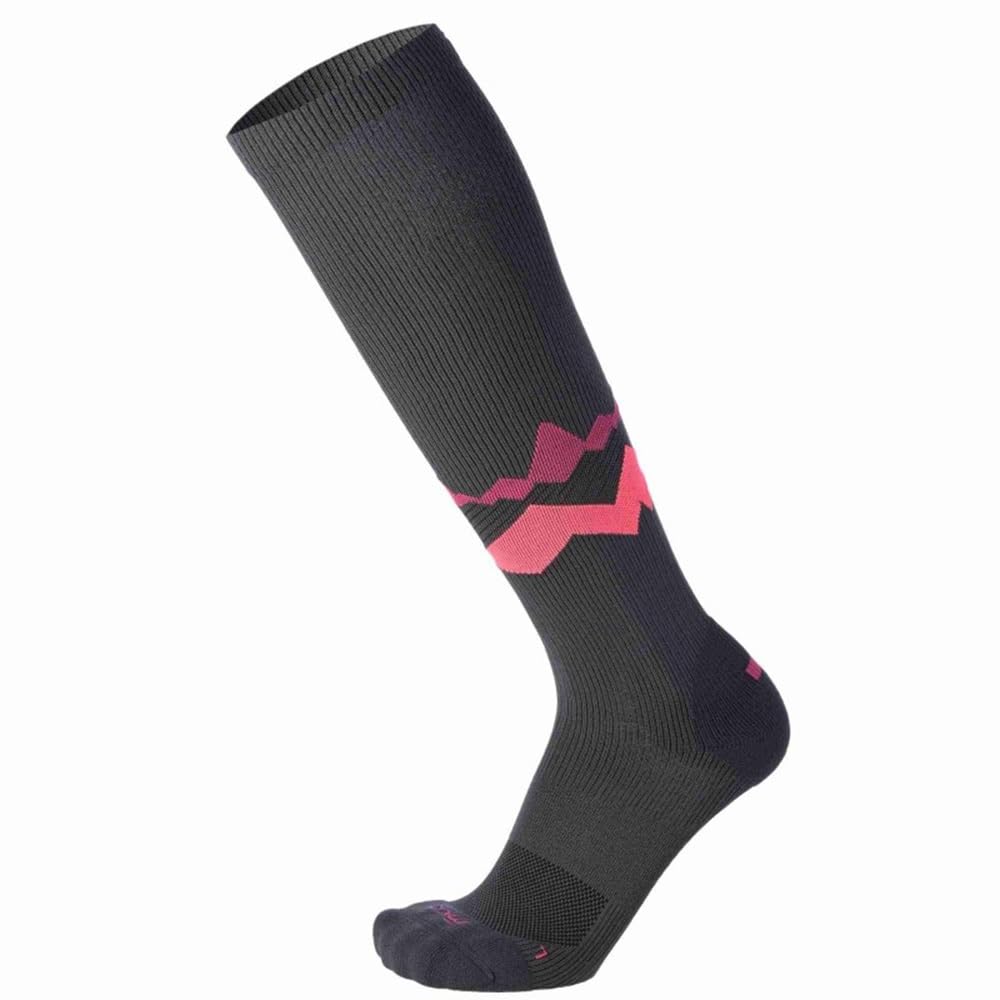MICO CA03053 Trek Long Anti Tick Sock, Medium Weight Extra Dry, Unisex, 100% Made in Italy, Anthracite/Fuchsia, 38-40
