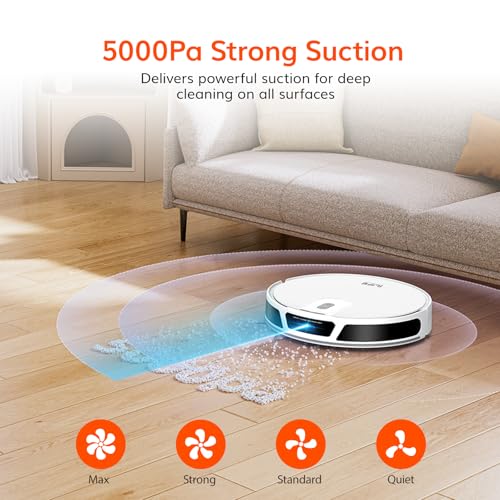 ILIFE V20 Robot Vacuum Cleaner with SoF Laser Navigation, 5000Pa Suction, 2-in-1 Vacuum & Mop, Customized Cleaning, Ideal for Pet Hair and All Floor Types, App, Alexa, Google Home & Remote Control view 2