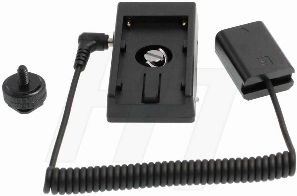 NP-F970 770 Battery Mount Plate to NP-FW50 Cable for Sony ZVE10 Alpha NEX Series, A7 A7M2 A7RII A6300 A6500 Cameras