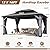 Raysfung 12'x16' Wood Gazebo, Outdoor Hardtop Gazebo with Wood Posts and Galvanized Steel Doule Roof, Wooden Frame Gazebos with Netting and Curtains for Patio Backyard Deck