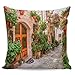 Scrummy Housse de coussin 61 x 61 cm - Magnifique pot de fleurs Alley Street romantique et chaleureux - Décoration d'intérieur