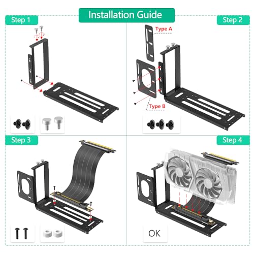 Soporte vertical para GPU con 2 ranuras, color negro miniatura 5