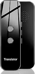 Tradutor de idiomas portátil, tradutor de voz AI em tempo real para 144 idiomas, dispositivos de tradução bidirecional para viagens (preto)