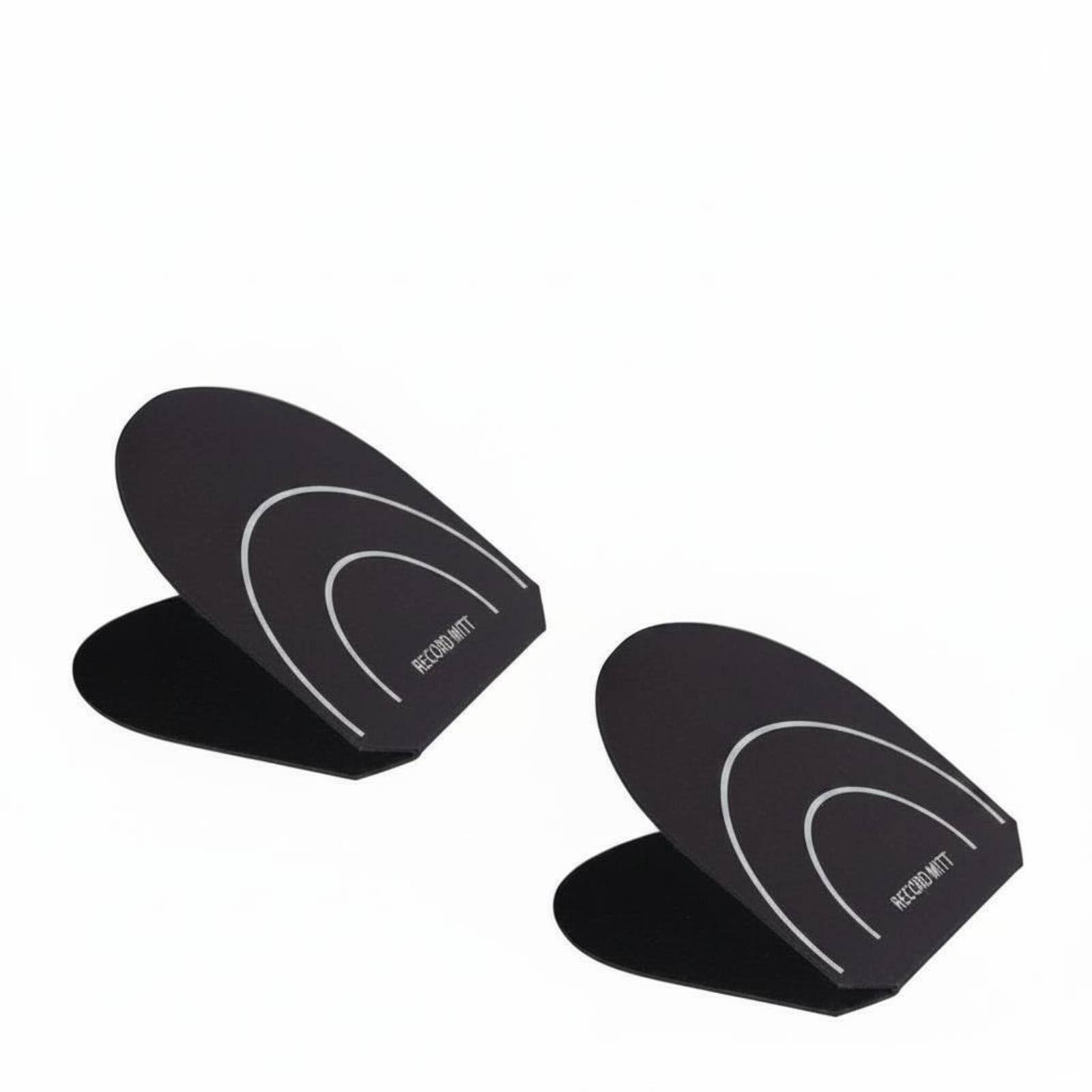 2 Pieces Soft Velvet Lining LP Disc Protector Lightweight Vinyl Handling Grip Vinyl Vinyl Grip for DJs, Audiophiles, Black-image-1