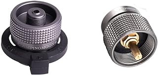 camping moon Camping Grill Gas Stove Adapter, Input: Butane Canister, Output: EN417 Lindal Valve