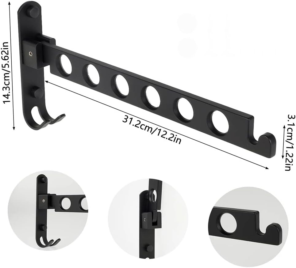 Portable Folding Clothes Hanger Hotel Wall-Mounted Bathroom Drying Rack Household Retractable Invisible Rail