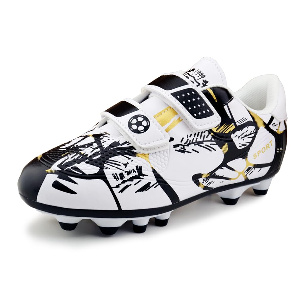 Woflebel Fußballschuhe Kinder Fussballschuhe Jungen Mädchen Outdoor Trainingsschuhe Sportschuhe Kunstrasen Spikes Unisex 28-37EU