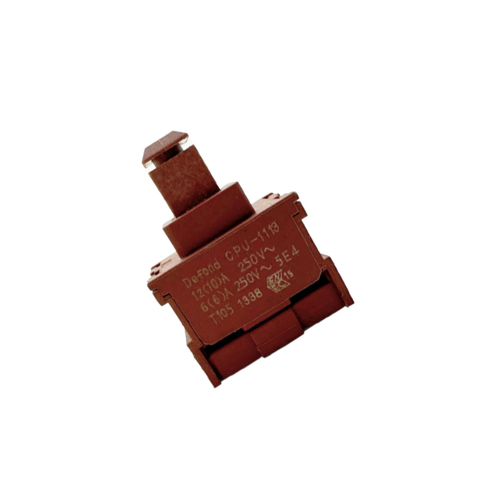 Peiiwdc Multipurpose 12A 250V Push Button Switches CPU-1113 Auto Locking 2 Pin Power Switches Locks Button for Water Heater for Water Heater