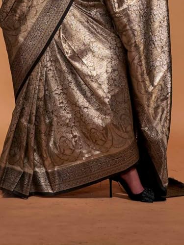 Image of SWORNOF Women's Banarasi silk Saree With Unstitched Blouse Piece