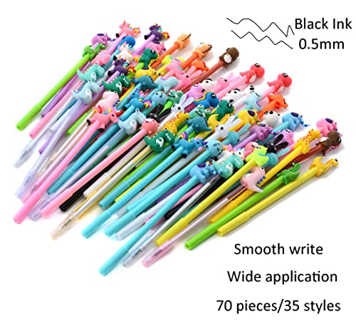 YYaaloa 70 pcs bolígrafos de gel negros 0.5 mm miniatura 2