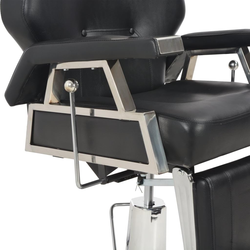 vidaXL Friseurstuhl Salon Stuhl Barbierstuhl Schwarz 72x68x98 cm Kunstleder