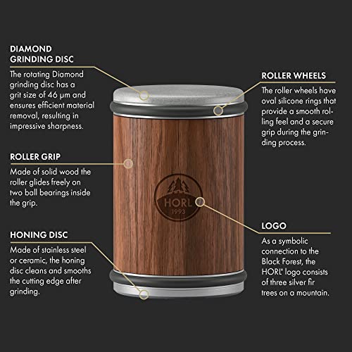 Horl 2 Walnut Rolling Knife Sharpener Engineered In Germany For Straight Edge With Industry Diamonds For Steel Of Any Hardness And Magnetic Angle Technology With 15 & 20 Degrees #TOP2