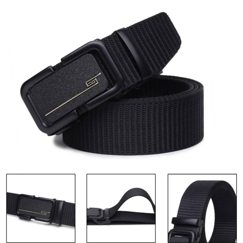 WINSOME DEAL Men's Canvas Belt (Pack of 2) – Strong, Comfortable & Stylish Belts for Casual and Formal Outfits